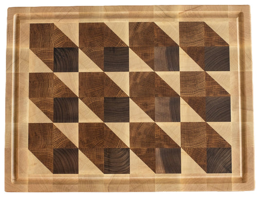 Skærebræt i Ahorn og Valnød 3D