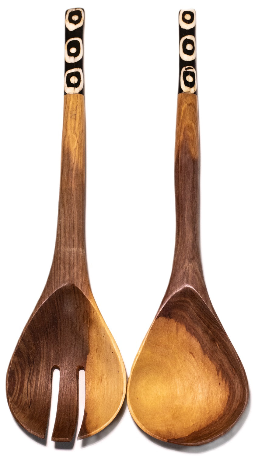 Salatbestik i oliventræ 32cm