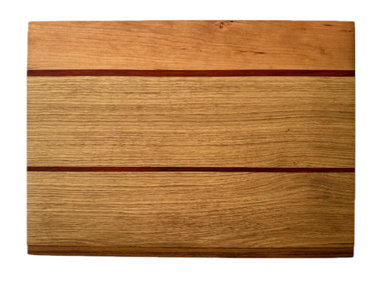 Skærebræt i kirsebær, padouk, eg