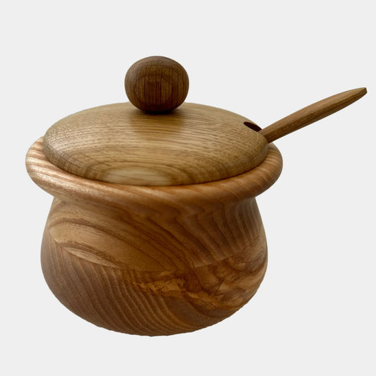 Sukkerskål med låg, Egetræ