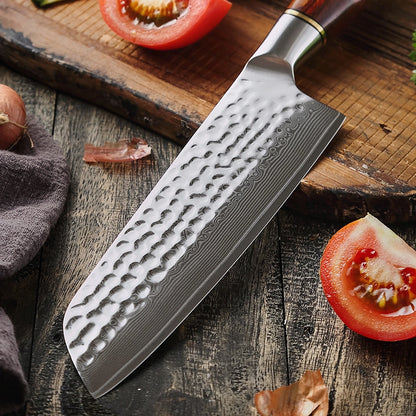 Damaskus køkkenkniv | Santoku | Palisander