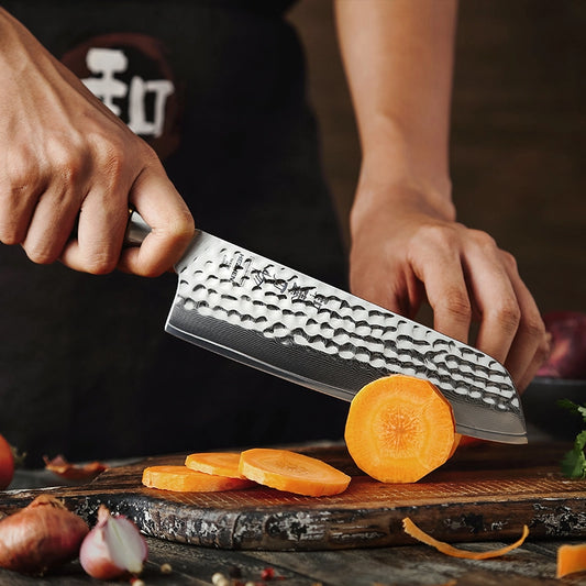 Damaskus køkkenkniv | Santoku | Palisander
