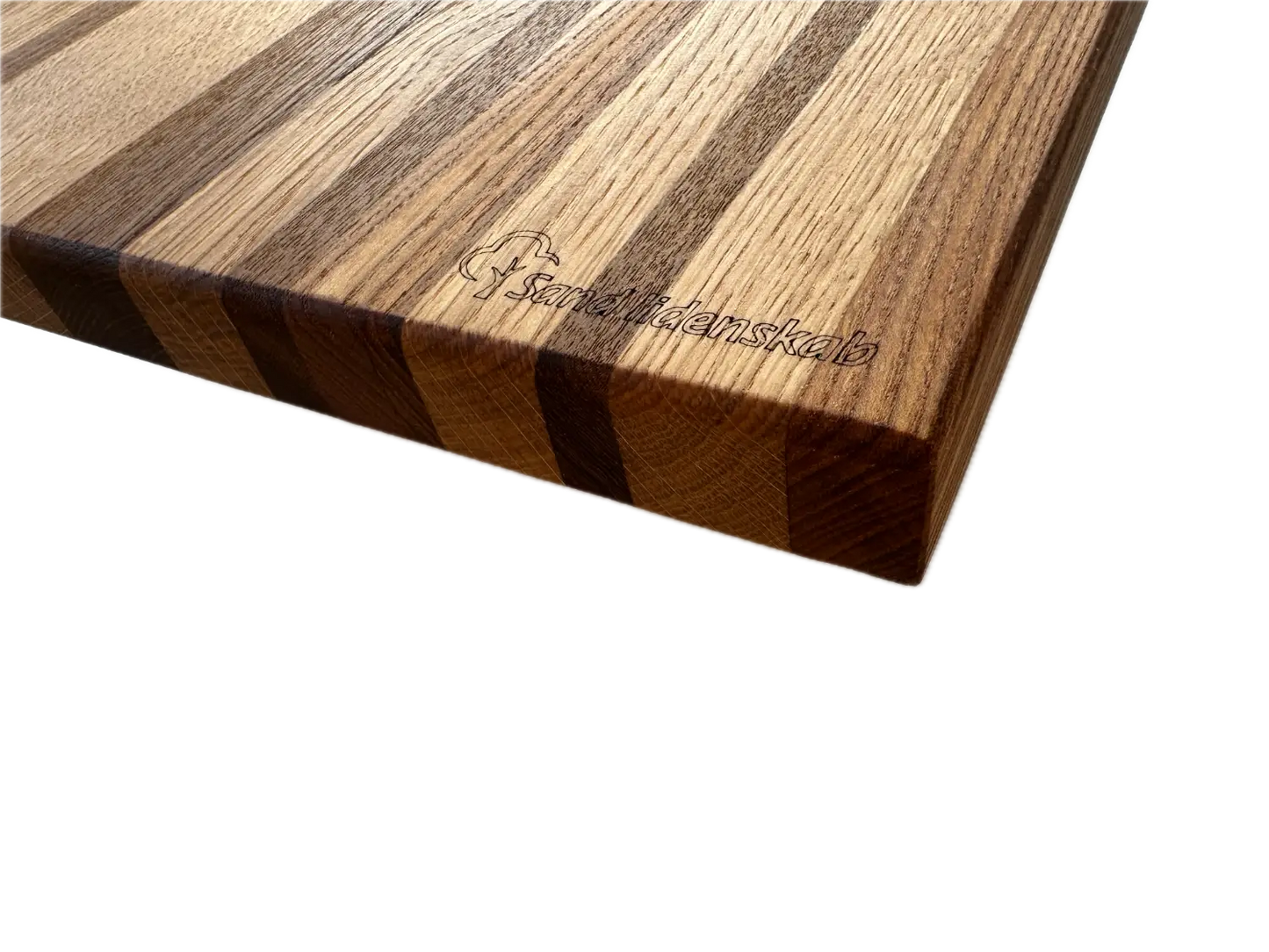 Stort skærebræt i eg, elm, mahogni, teak