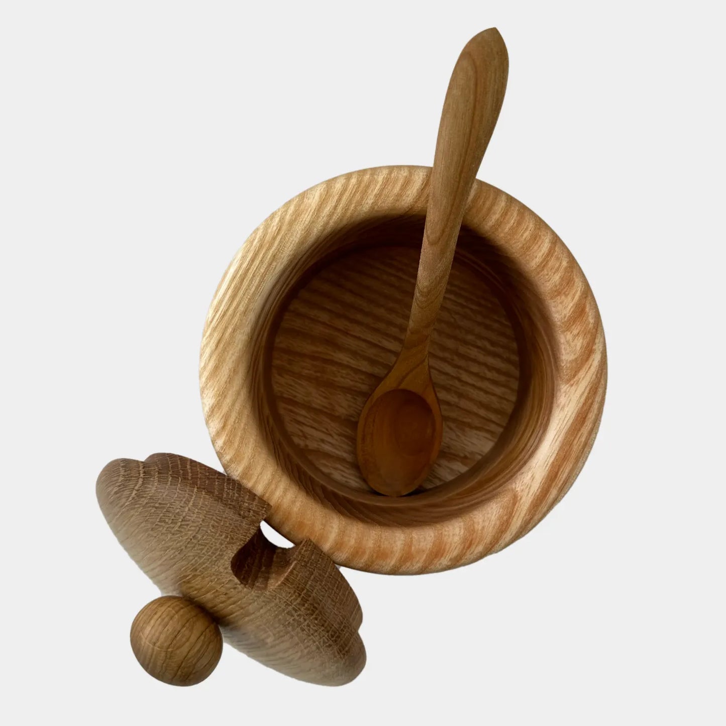 Sukkerskål med låg, Egetræ